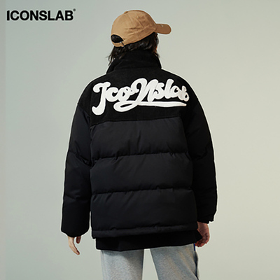 Iconslab联名灯芯绒拼接情侣棉服