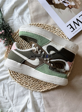 正品Nike耐克Air Force 1男女AF1加绒空军一号复古板鞋DO5215-331