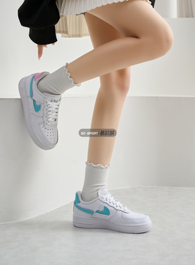 Nike耐克Air Force 1女子AF1空军一号鸳鸯粉蓝休闲板鞋DC1164-101