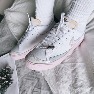 Blazer DD3034 Low 低帮白粉彩虹休闲运动板鞋 100 男女同款 Nike