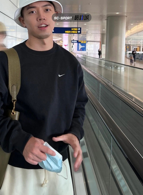 正品耐克Nike Lab刺绣小Logo抓绒男女秋冬厚款套头卫衣DA0318-010