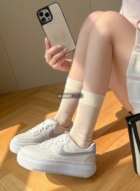 NIKE耐克COURT VISION女子新款厚底增高低帮休闲运动鞋DV2176-001