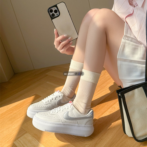 NIKE耐克COURT VISION女子新款厚底增高低帮休闲运动鞋DV2176-001