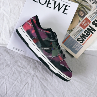 DM0108 NIKE 男子低帮街头涂鸦拼接运动休闲复古板鞋 LOW 002 DUNK