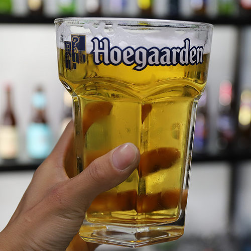 大容量比利时福佳白酒吧六角杯