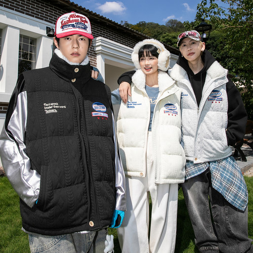 NOTEARS重工刺绣字母毛领棉服