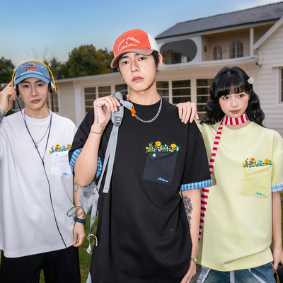 NOTEARS美式字母刺绣短袖T恤