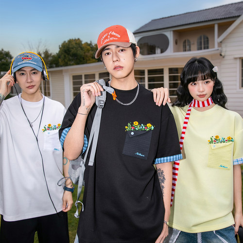 NOTEARS美式字母刺绣短袖T恤