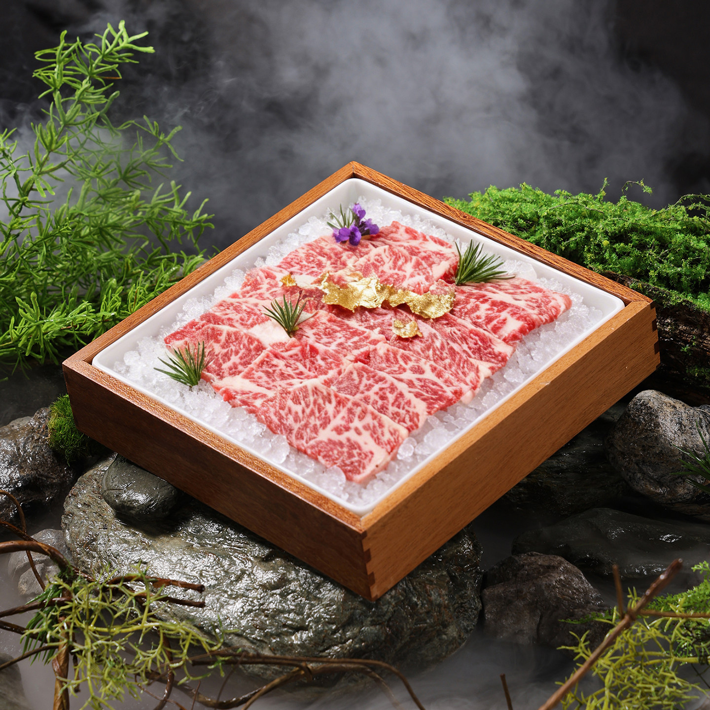 山野风火锅餐具烤肉盘刺身盘密胺盘子木盒配菜盘摆盘餐饮商用专用