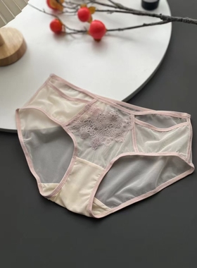 好好推荐诱芭沙品牌内裤32017K性感蕾丝网纱刺绣中腰三角裤头