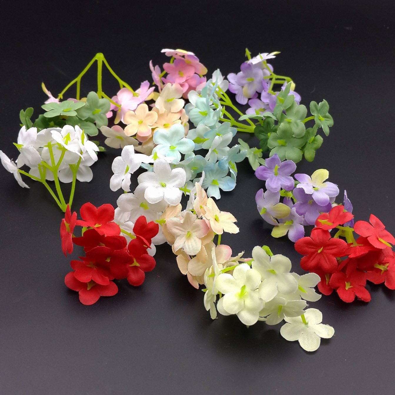 9头小绣球花仿真材花花环材料绣球花头新娘婚礼头饰婚庆花绢花