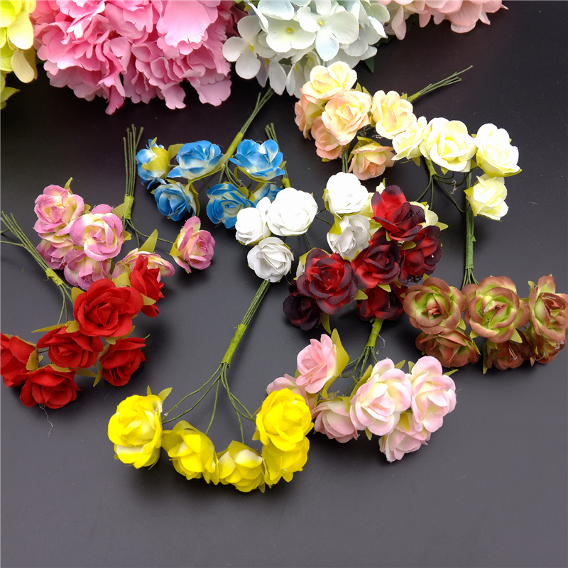 仿真花花朵玫瑰手工制作花朵 diy清新假花装饰材料胸花diy婚礼