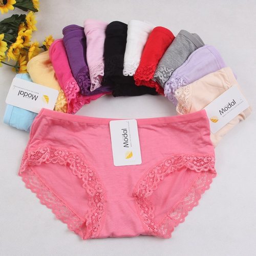 10条装女士莫代尔棉面料三角内裤