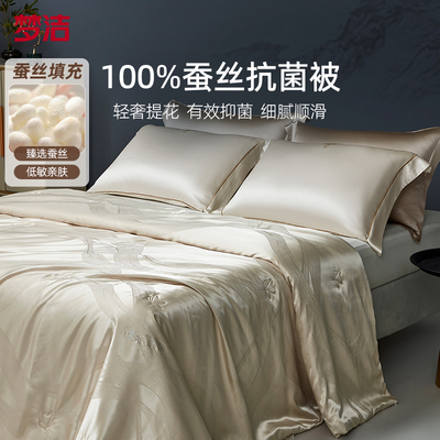 梦洁桑蚕丝被2025新款春秋被夏季空调被被芯四季通用二合一被