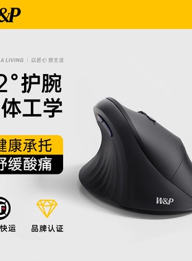 【W&P】无线鼠标蓝牙静音垂直人体工学高端商务办公滑鼠中大号手