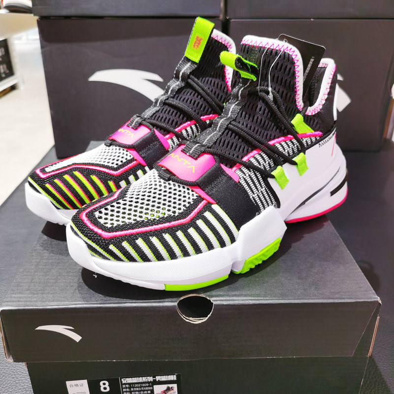 安踏轻狂篮球鞋男2020夏季新款网面轻骑兵中帮kt汤普森 112021609