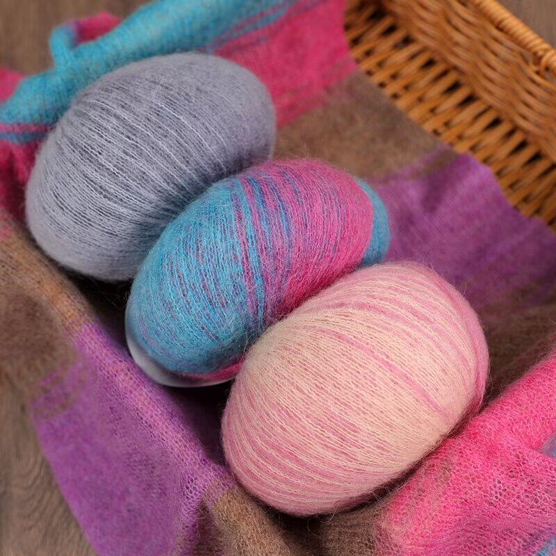 2023细羊毛线马海毛段染时尚