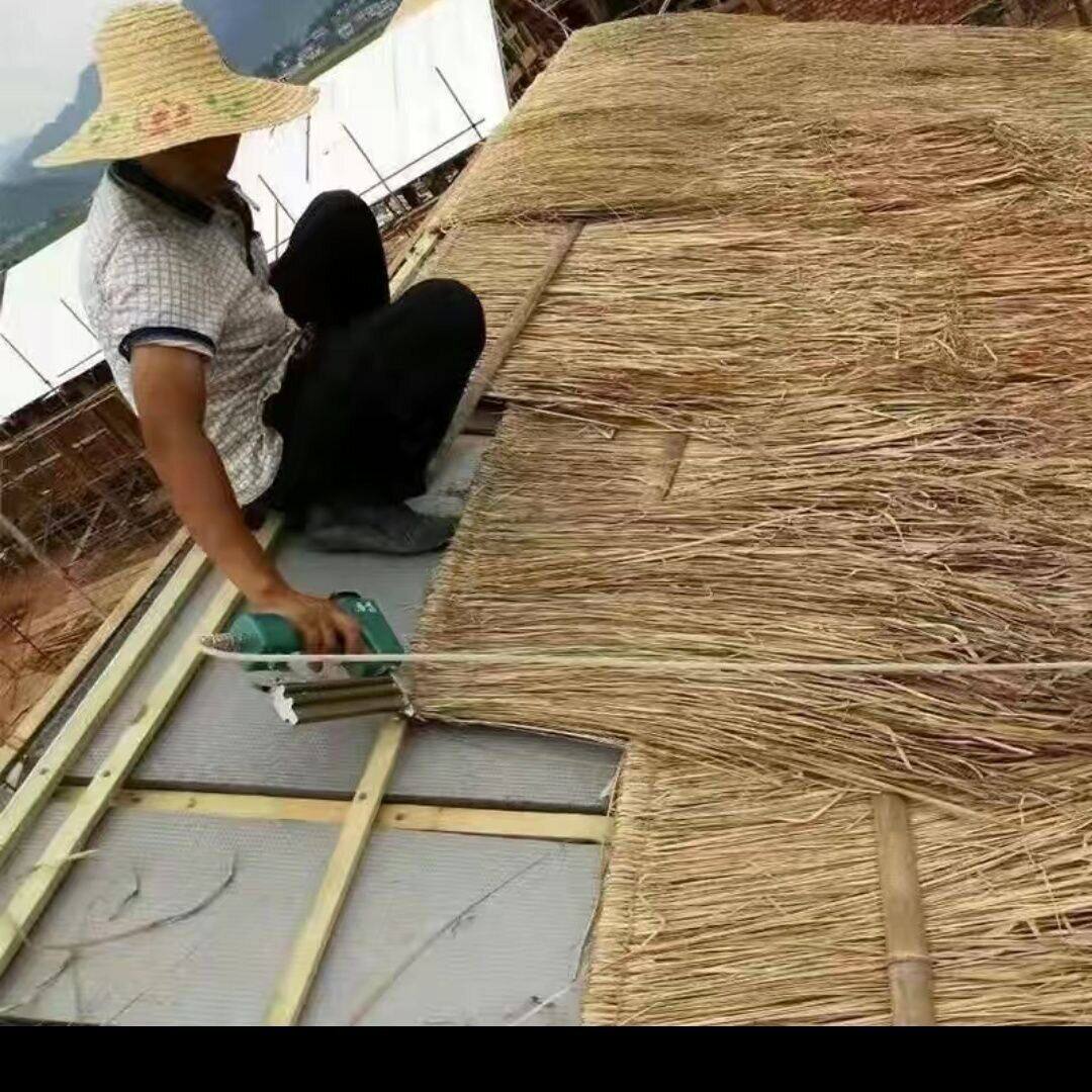 原生态天然野生茅草瓦木屋屋顶茅基础材料