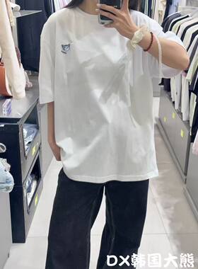 韩国订单支持验货~情侣款t恤全棉男女圆领卡通休闲，偏大，不退换