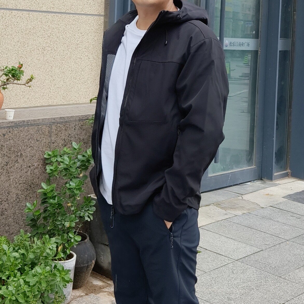 男士软壳冲锋衣秋冬季防风防泼水连帽加绒拉绒夹克宽松外套弹力
