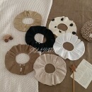 宝宝口水巾婴儿围嘴纯棉纱布小围兜食饭兜防吐奶巾圆形可旋转