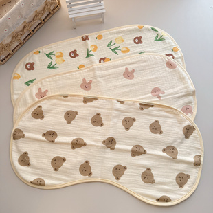 韩版新生儿枕头云片平枕宝宝防吐奶拍嗝巾纯棉碎花纱布小枕巾