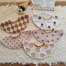 婴儿纯棉围嘴宝宝双面口水巾防水防脏印儿童花围兜星星波点儿童