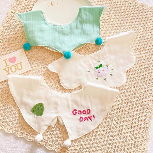 夏季薄款ins花瓣口水巾婴儿