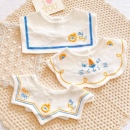 秋冬新款口水巾360度可旋转婴儿纯棉布纱布可爱小围嘴宝宝韩版ins