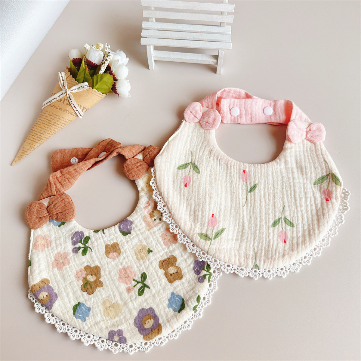 純棉紗布嬰兒口水巾寶寶圍嘴