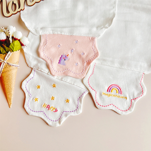 婴儿卡通垫背巾后背纯棉纱布吸汗巾宝宝全棉幼儿园儿童隔汗巾