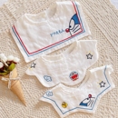 儿童刺绣口水巾婴儿宝宝纯棉可爱围兜围嘴360度可旋转圆形口水兜