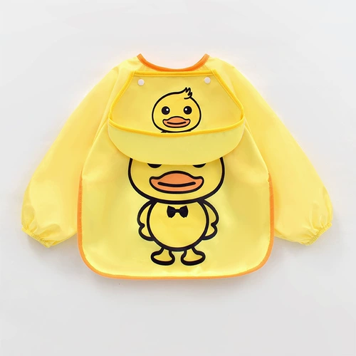 Детский водонепроницаемый слюнявчик, лонгслив для еды, тонкий нагрудник, анти-грязь, сзади на завязках