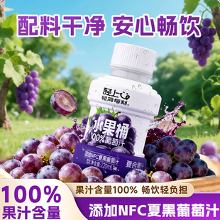 轻上葡萄汁100%果汁含量添加NFC夏黑葡萄汁饮料果汁水果桶礼盒装