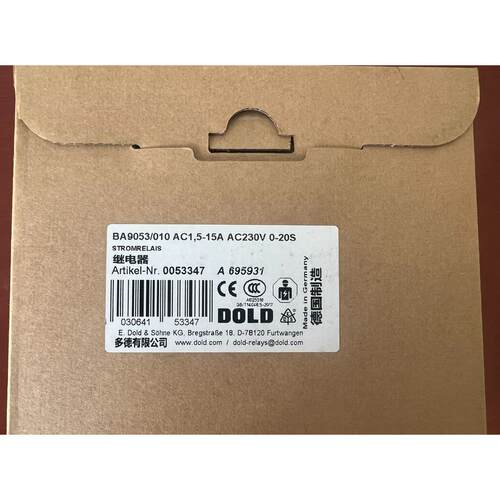 议价多德继电器BA9053/010 AC1.5-15A AC230V 0-20S