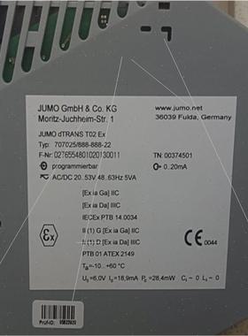 议价JUMO  温控器  707025/88888-22  TN 00374501,