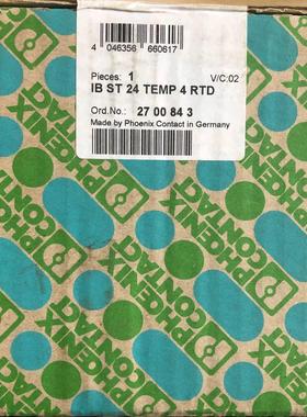 I/O模块 - IB ST 24 TEMP 4 RTD - 2700843菲尼克斯/Phoenix