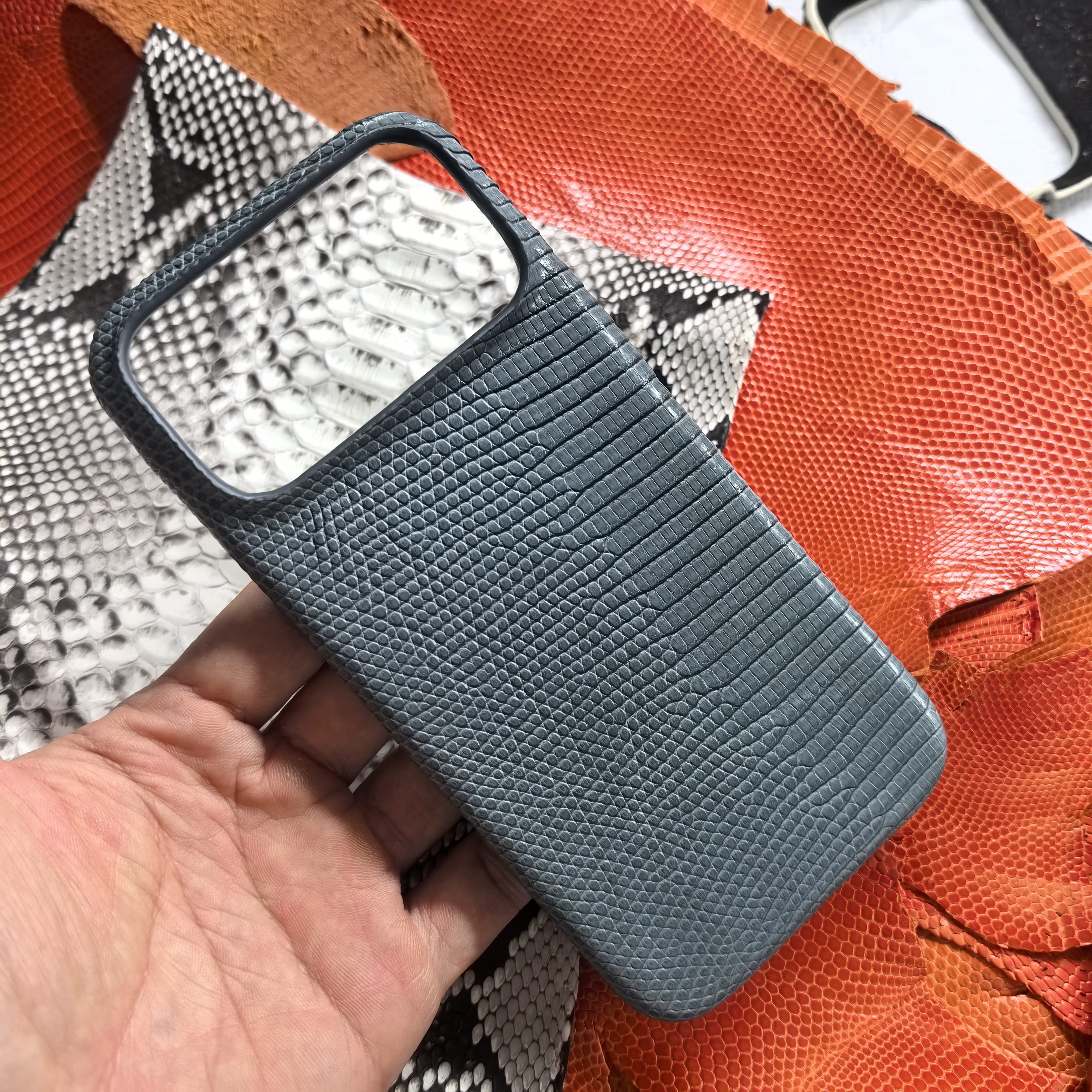 MEIP适用于苹果/Apple手机壳IPhone17PROMAX真皮蜥蜴皮套奢华定制IPHNE17AIR小众定制奢华爱好高端
