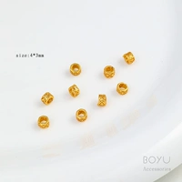 18-каратные матовые золотые медные бусины-проставки для монет — 4x3 мм (10 шт.)