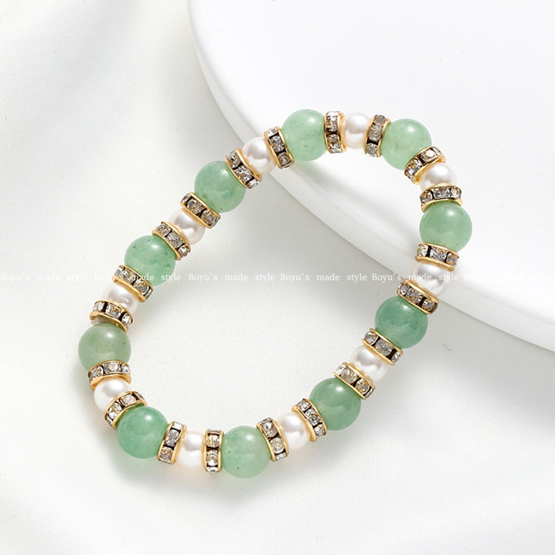 绿东陵锆石珍珠手链手串diy手工高端制作串珠配件自制材料包饰品