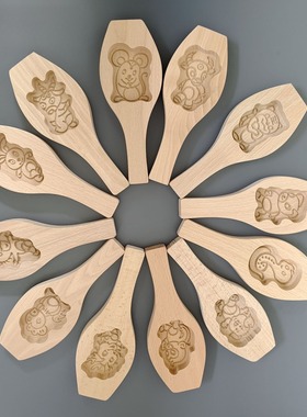 木头包子模具十二生肖月饼馒头饼干模具木质面食卡子木模木质印模