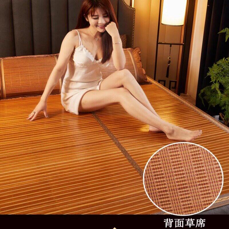 竹凉席150x190夏季1.5米1.2米0.9米学生宿舍单人双面冰丝折叠凉垫 - 实物图
