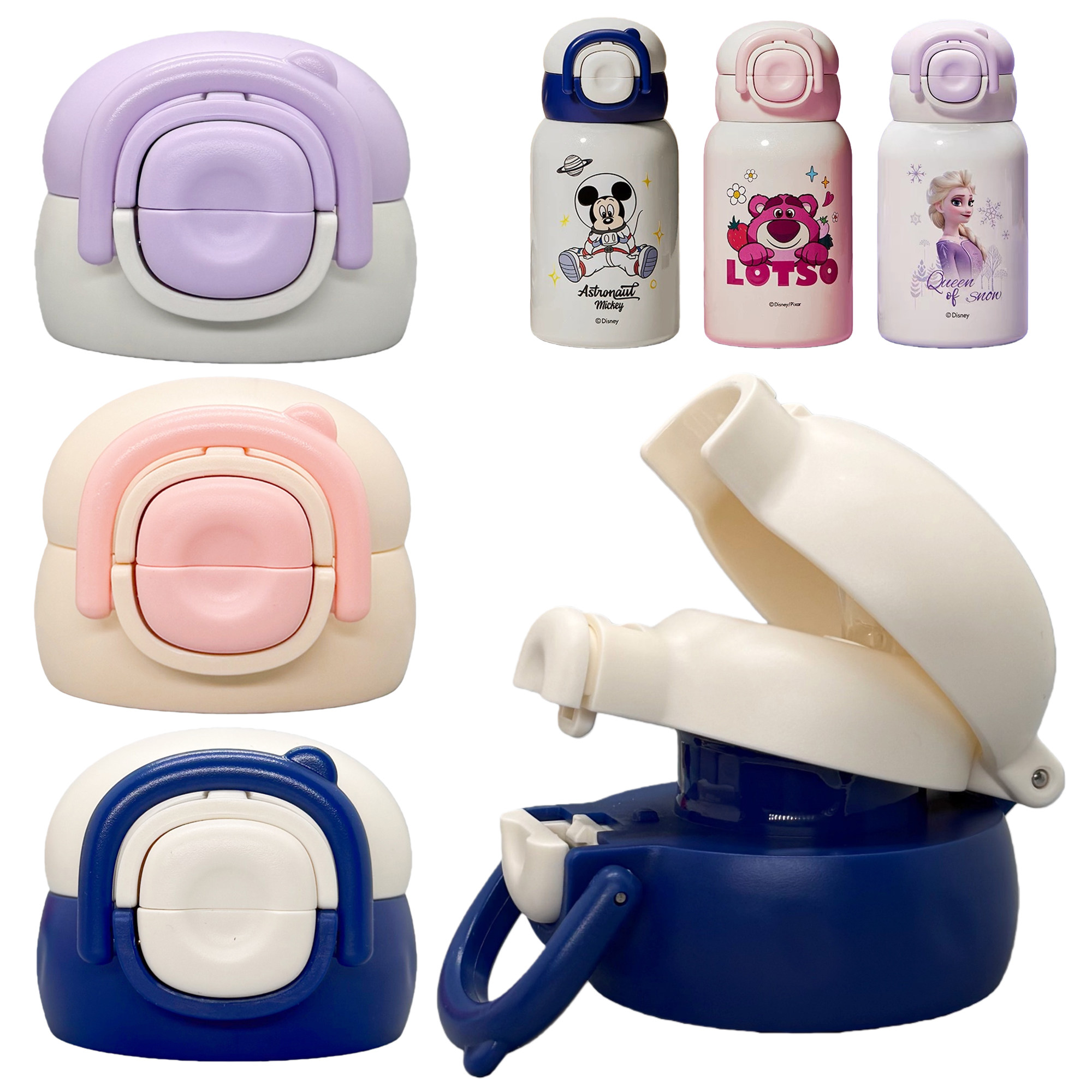 迪士尼儿童保温杯双饮盖杯盖吸管杯盖水杯盖子米奇吸管水杯配件
