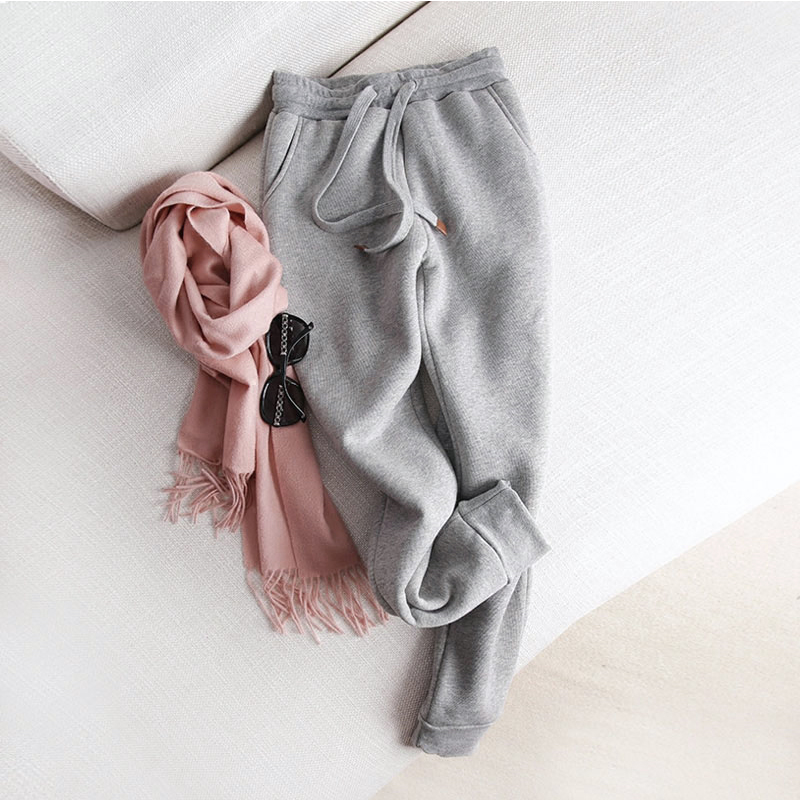 冬季爆款加厚外穿羊羔绒保暖卫裤