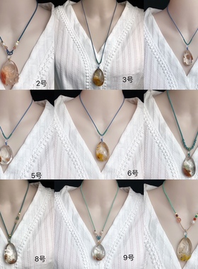 天然幽灵水晶吊坠内雕毛衣链彩幽灵悟道凤凰禅意佛牌生日礼物饰品