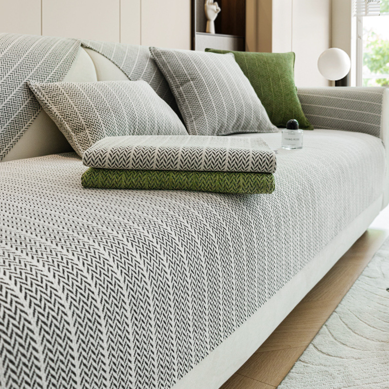新款简约现代雪尼尔沙发垫四季通用防滑防猫抓坐垫沙发套罩靠背巾