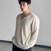 DAY t恤男女休闲老钱风慵懒上衣 罩衫 NY刘东同款 亚麻混纺轻薄长袖