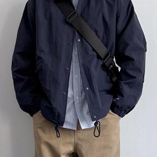 ONUN 外套潮 日系复古宽松休闲翻领教练夹克百搭纯色简约春秋工装