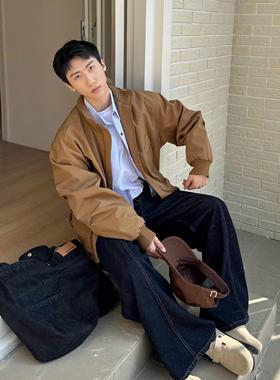 ROOR NLSH美式复古立领短款棒球服男春秋高街痞帅飞行员夹克外套