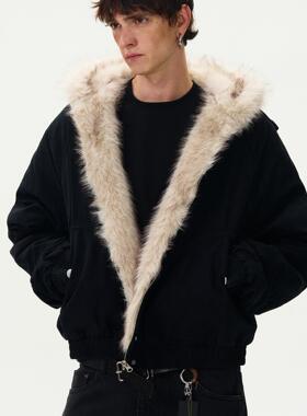 MADWITCH美式复古解构裁片设计加绒外套男女宽松休闲座山雕夹克潮